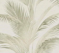 Vliestapete Michalsky Blätter Creme Grün Metallic 39980-2