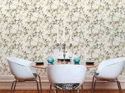 Vliestapete Michalsky Blumen Floral creme grün 36498-2