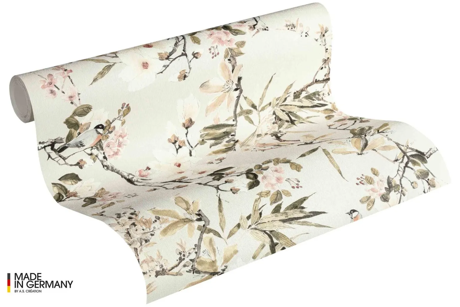 Vliestapete Michalsky Blumen Floral creme grün 36498-2