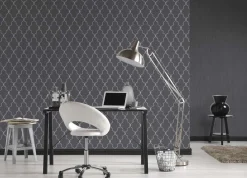 Vliestapete Michalsky Grafik anthrazit silber 36502-3