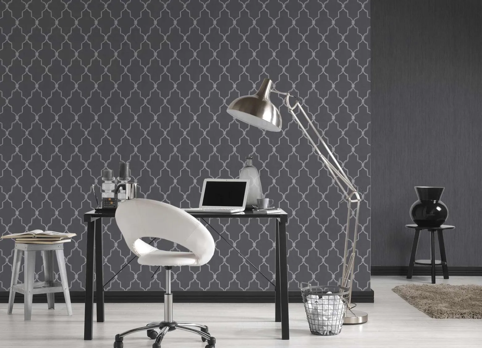 Vliestapete Michalsky Grafik anthrazit silber 36502-3