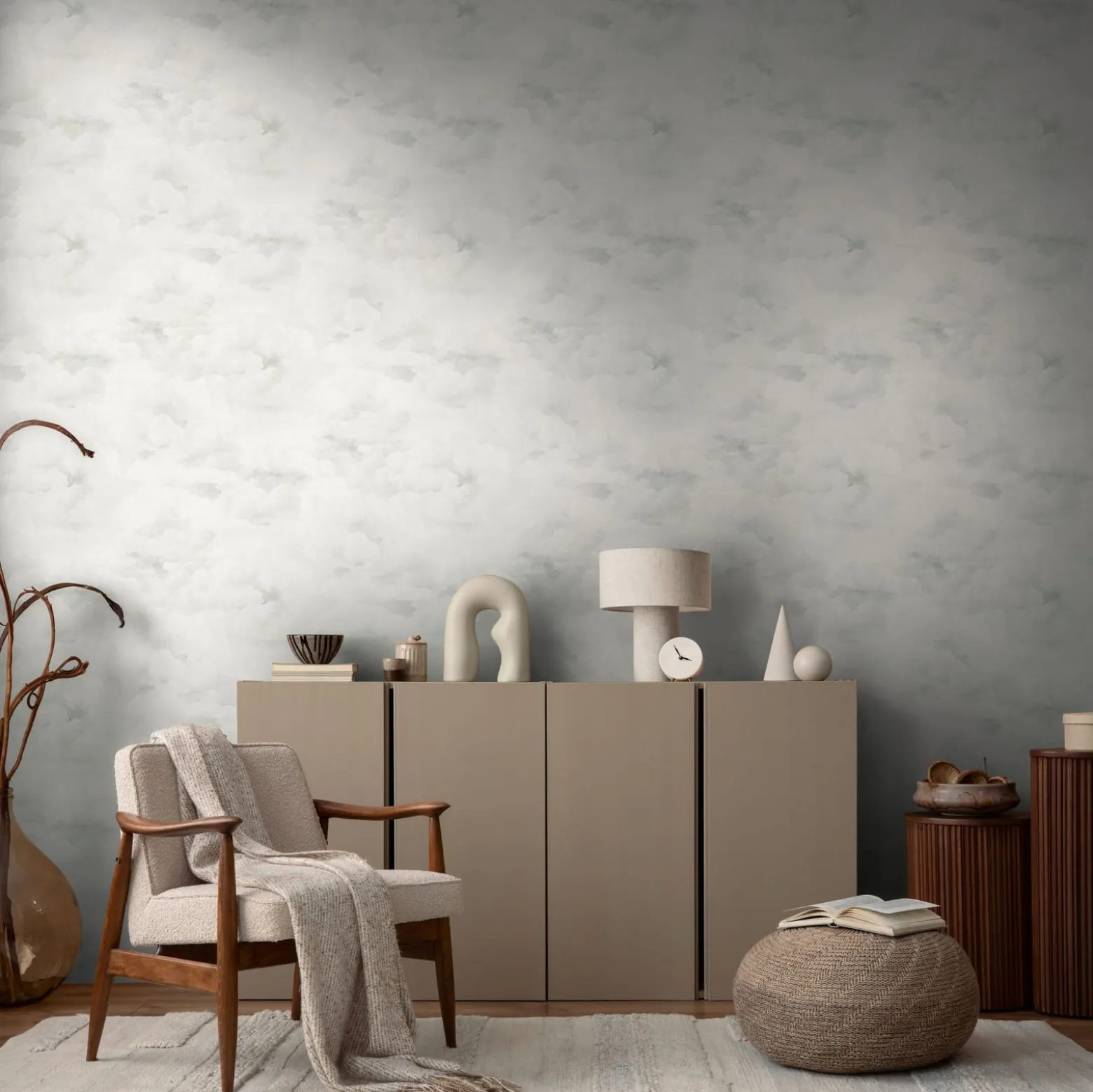 Vliestapete Michalsky Himmel Wolken Grau Creme 39985-5