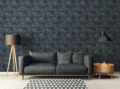 Vliestapete Michalsky Palmen Floral schwarz grau 37983-2