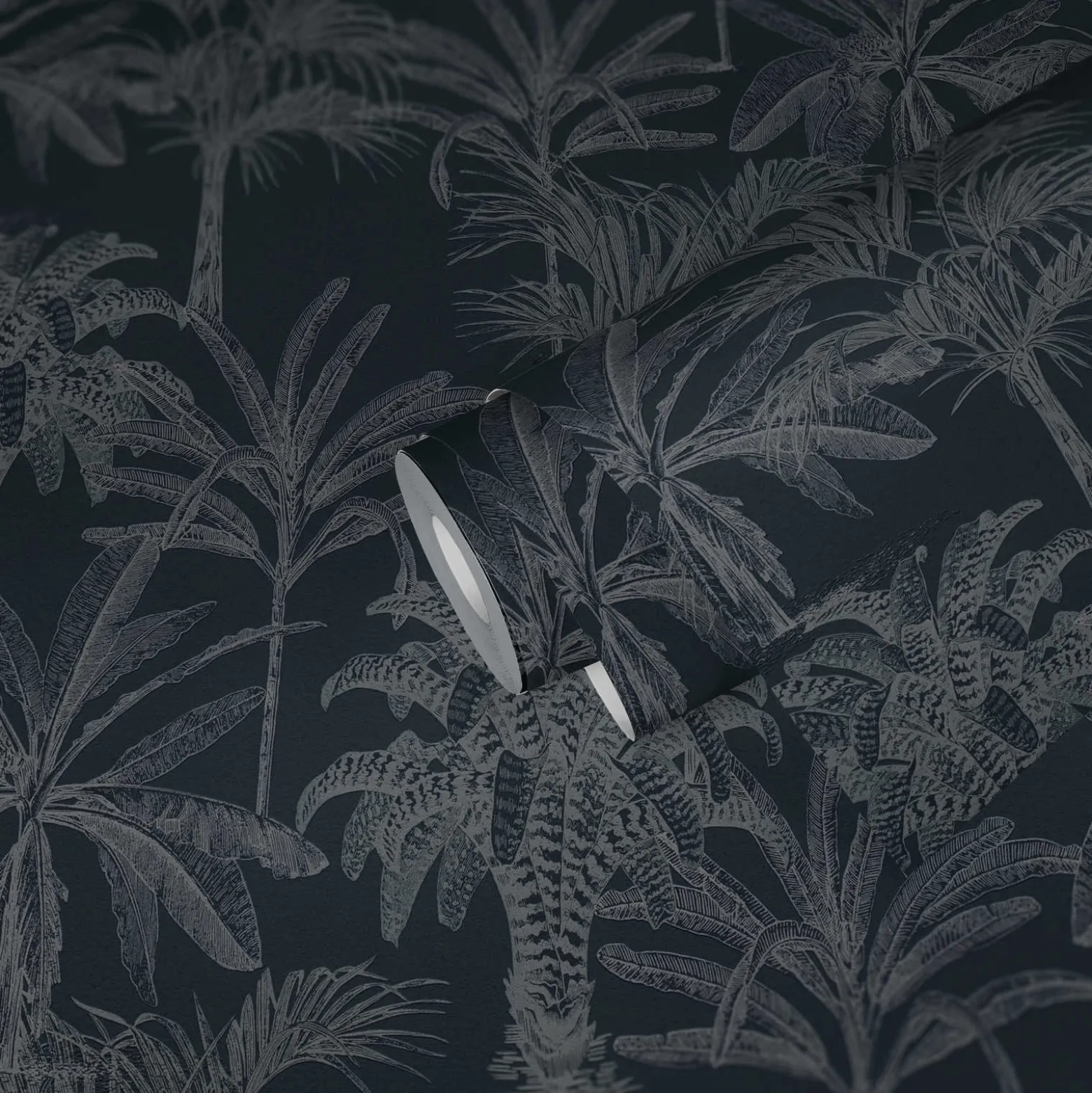 Vliestapete Michalsky Palmen Floral schwarz grau 37983-2