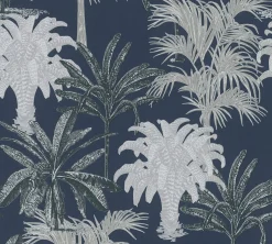 Vliestapete Michalsky Palmen Floral blau grau 37983-5