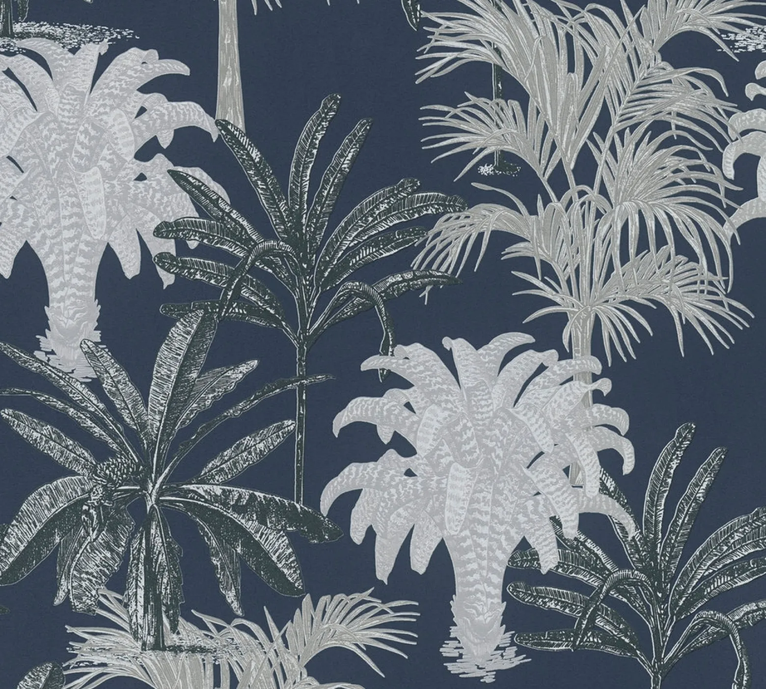Vliestapete Michalsky Palmen Floral blau grau 37983-5