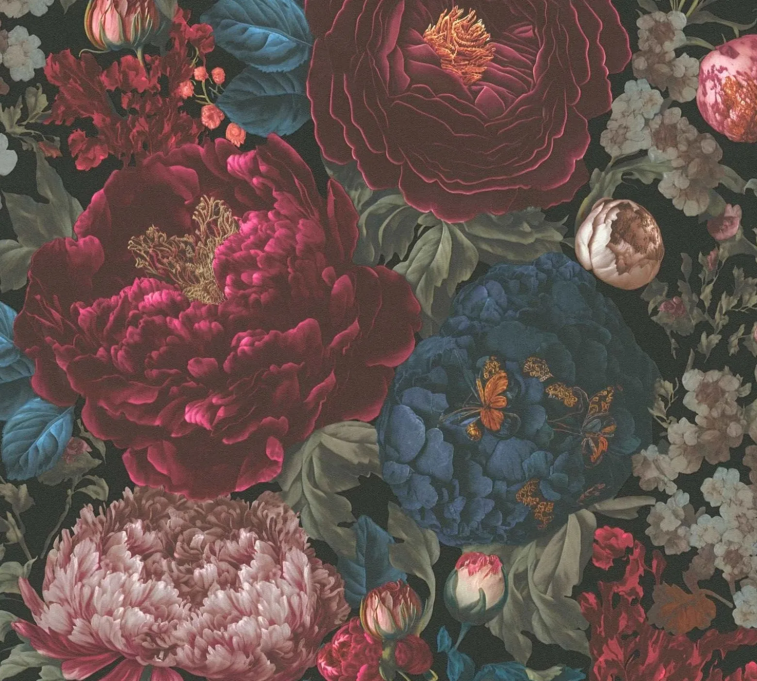 Vliestapete Michalsky Rosen Rot Grün Blau 39979-1