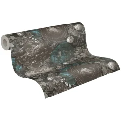 Vliestapete Michalsky Rosen Grau Schwarz Blau 39979-2
