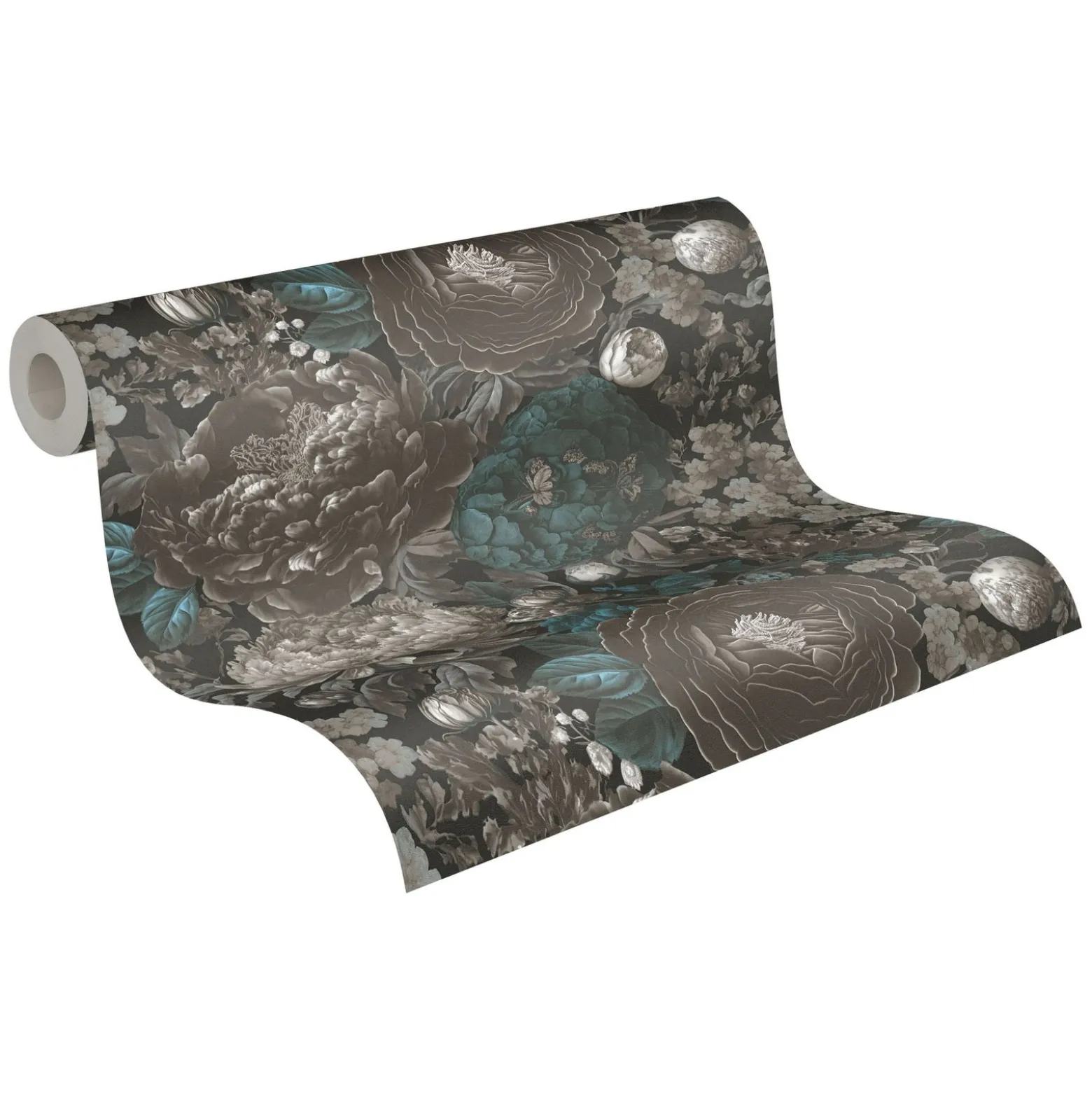 Vliestapete Michalsky Rosen Grau Schwarz Blau 39979-2