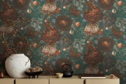 Vliestapete Michalsky Rosen Orange Grün Grau 39979-3