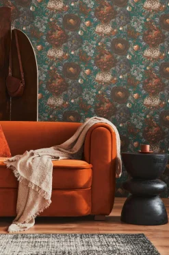 Vliestapete Michalsky Rosen Orange Grün Grau 39979-3
