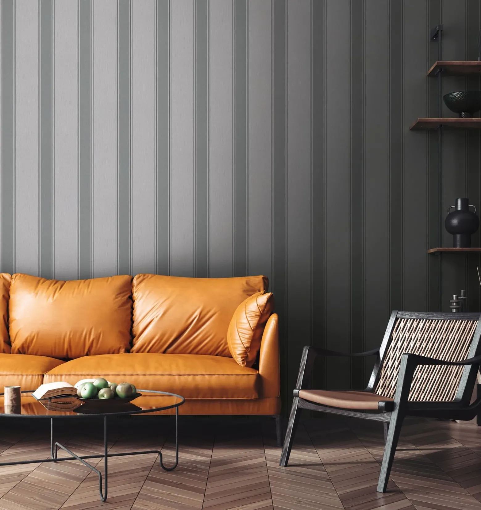 Vliestapete Michalsky Streifen Grau Anthrazit 39983-3