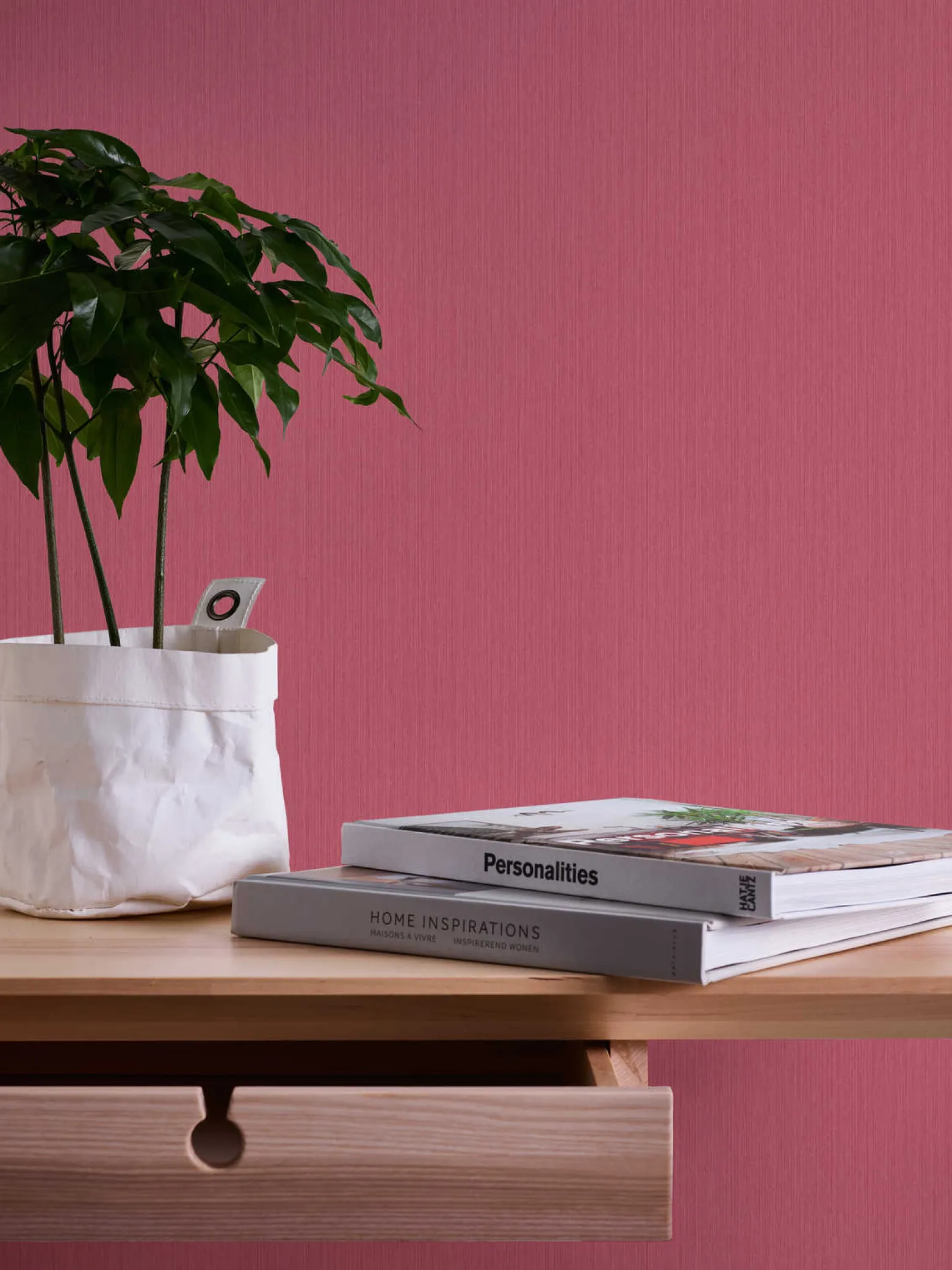 Vliestapete Michalsky Uni Streifen rot 37987-9