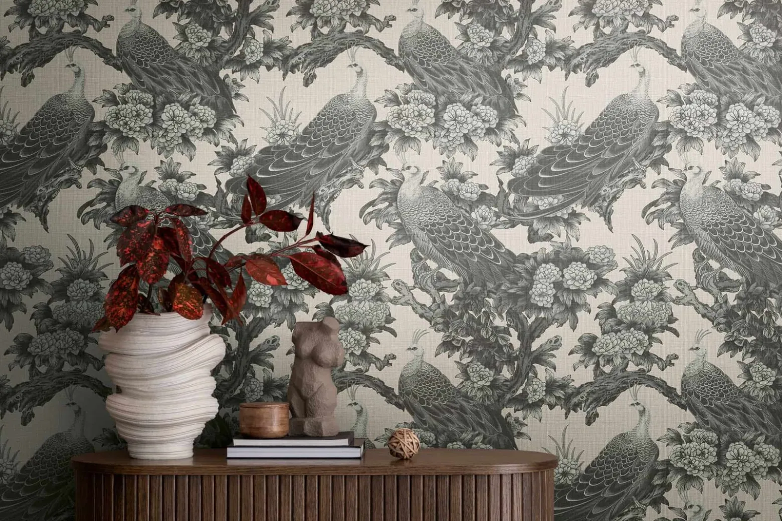Vliestapete Michalsky Vögel Tropisch Beige Grau 39982-3