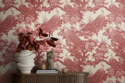 Vliestapete Michalsky Vögel Tropisch Rot Beige 39982-4