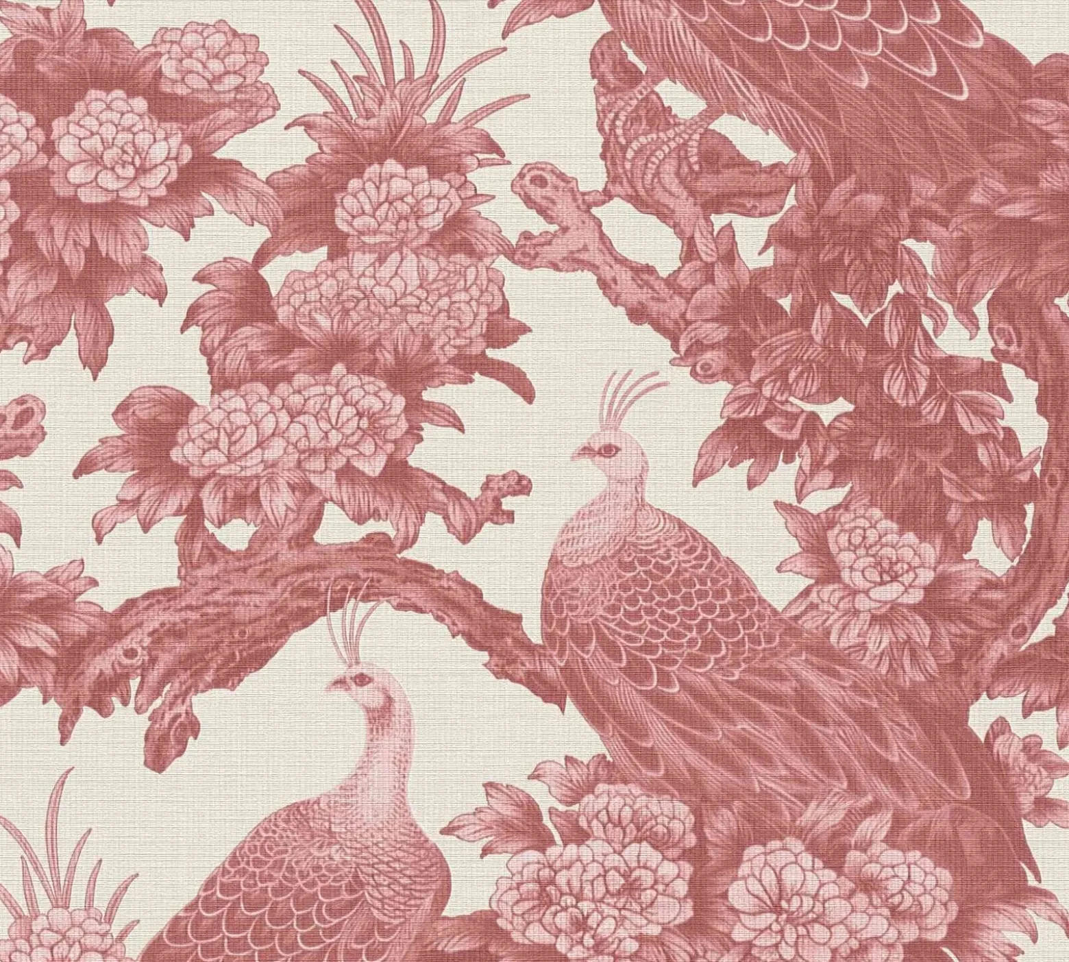 Vliestapete Michalsky Vögel Tropisch Rot Beige 39982-4