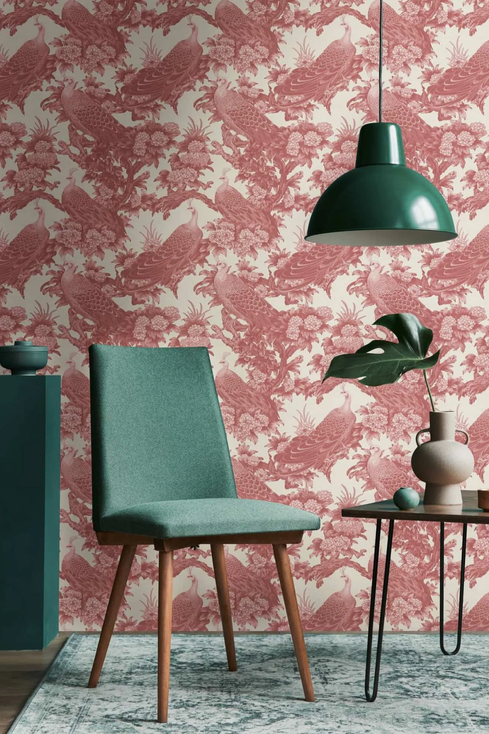 Vliestapete Michalsky Vögel Tropisch Rot Beige 39982-4