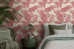 Vliestapete Michalsky Vögel Tropisch Rot Beige 39982-4