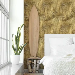 Vliestapete Natur Heu Gräser Floral Beige Braun 45769