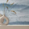 Vliestapete Natur Himmel Vögel Weiß Blau Grau 81627