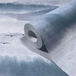 Vliestapete Natur Himmel Vögel Weiß Blau Grau 81627