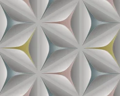 Vliestapeten Blumen 3D-Grafik grau bunt 96042-2