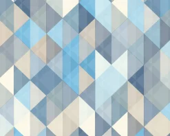 Vliestapeten Dreieckmuster blau grau 36786-3