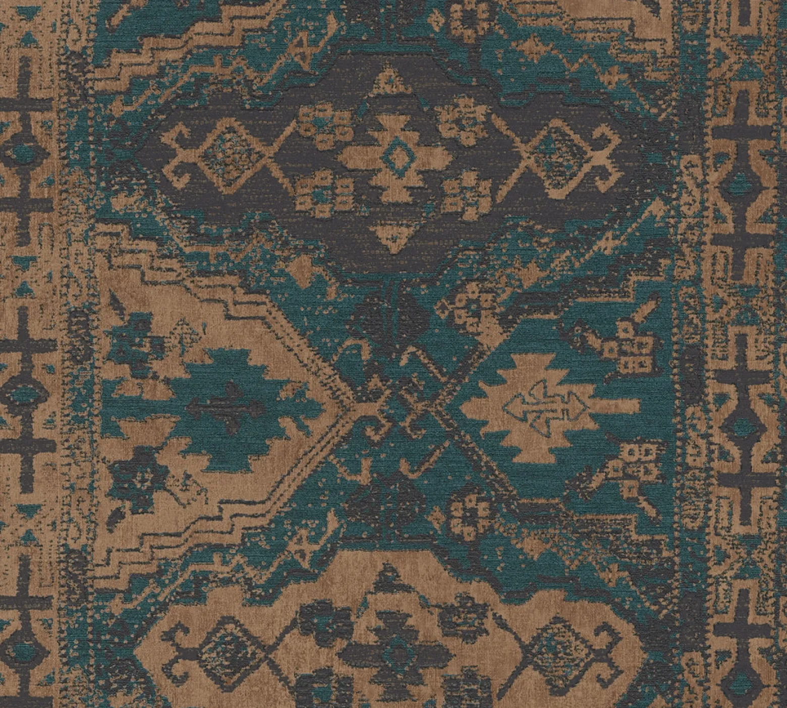 Vliestapete Orientalisch Muster dunkelblau braun 37868-2