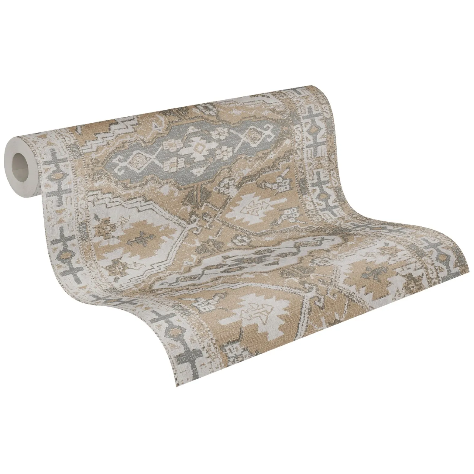 Vliestapete Orientalisch Muster beige weiß grau 37868-3