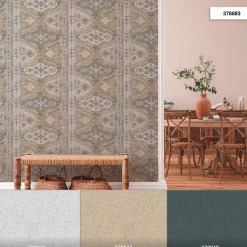 Vliestapete Orientalisch Muster beige weiß grau 37868-3