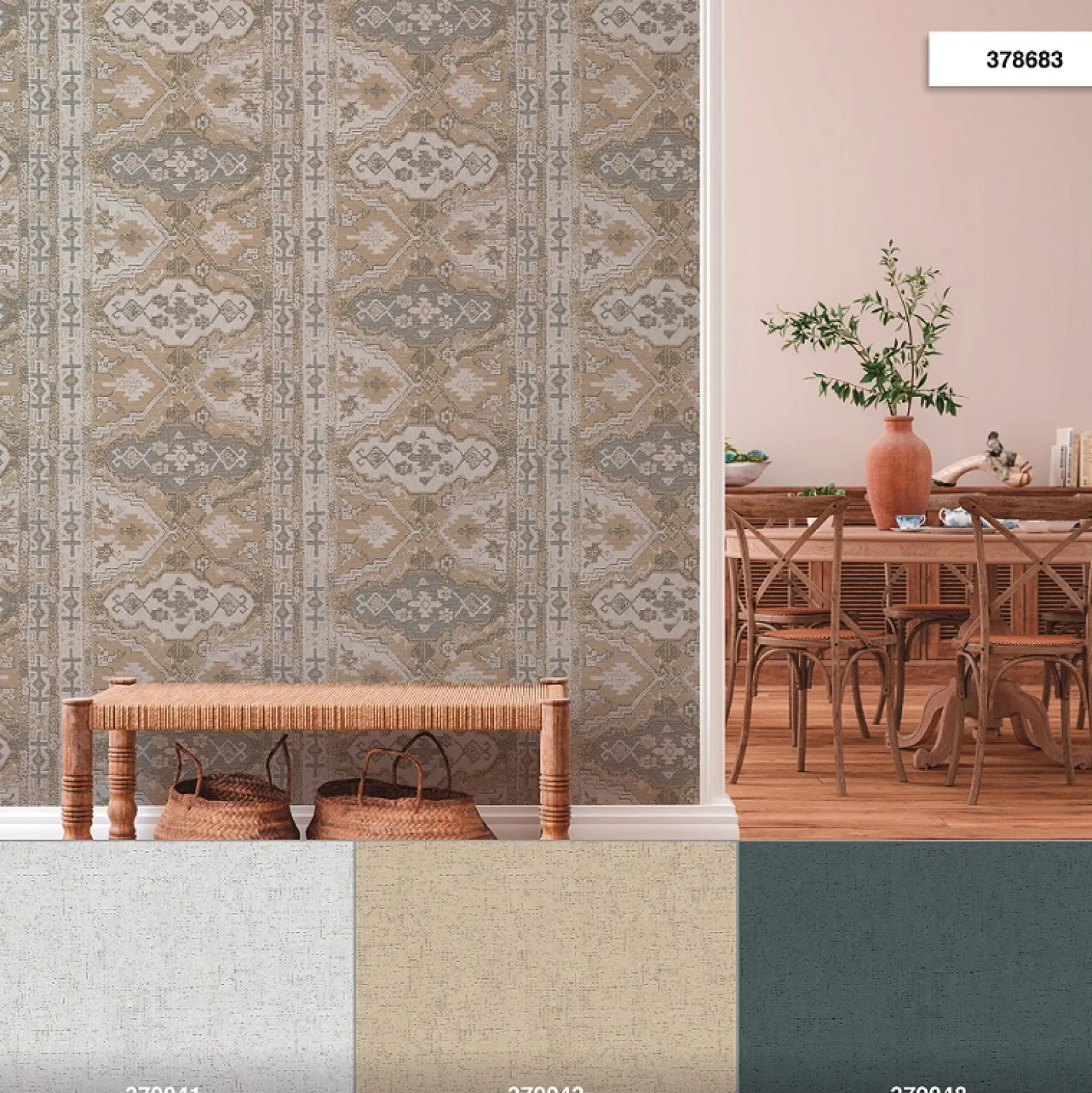 Vliestapete Orientalisch Muster beige weiß grau 37868-3