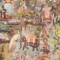Vliestapete Orient Menschen grün bunt 38173-4