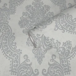 Vliestapete Ornamente Barock Silber Metallic 39765-5