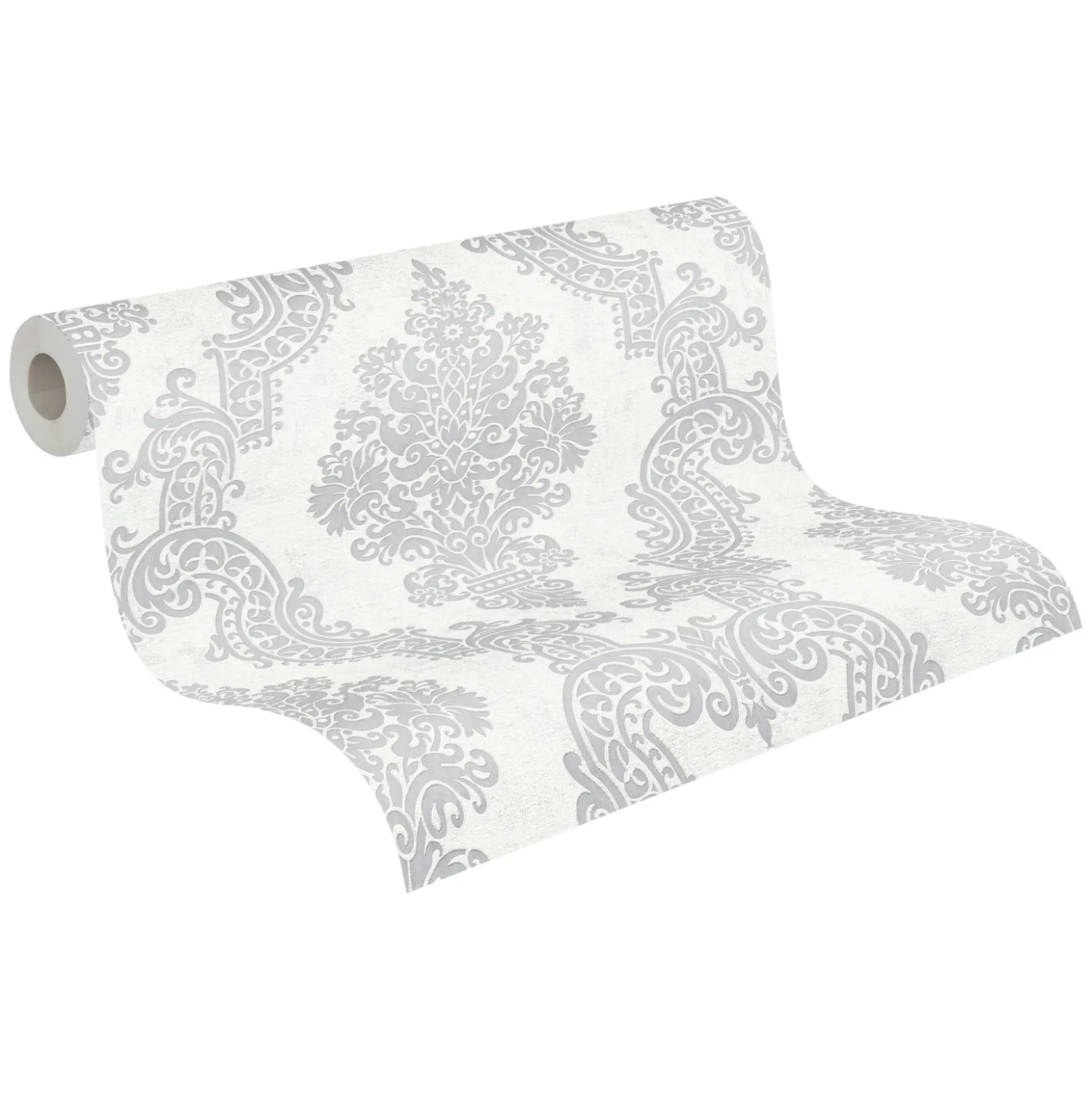 Vliestapete Ornamente Barock Silber Metallic 39765-5