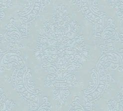 Vliestapete Ornamente Barock Hellgrau Metallic 39765-3
