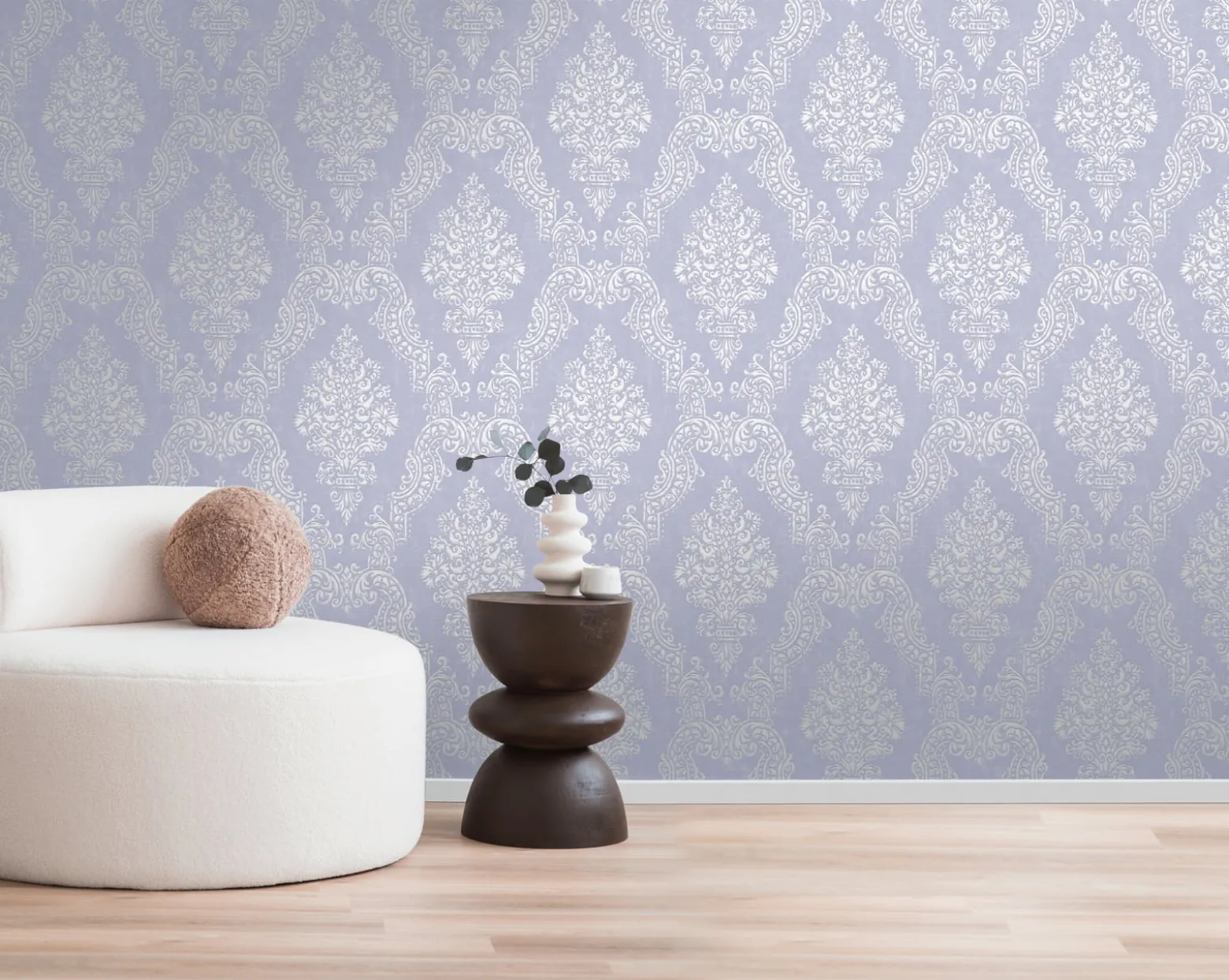 Vliestapete Ornamente Barock Lila Creme Metallic 39765-2