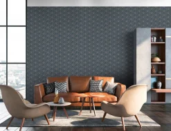 Vliestapete Ornamente blau weiß gold schwarz 37528-3