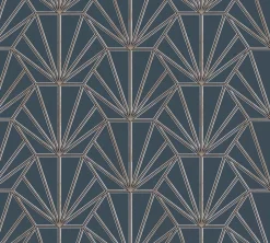 Vliestapete Ornamente blau weiß gold schwarz 37528-3