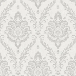Vliestapete Ornamente Damast Grau Glitzer MN3206
