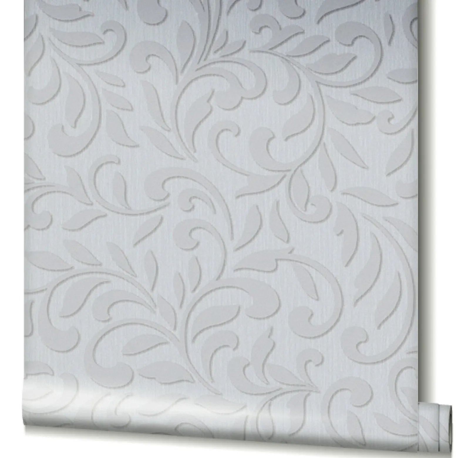 Vliestapete Ornamente Floral Hellgrau Silber 82394