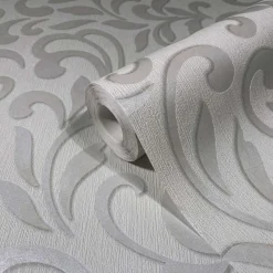 Vliestapete Ornamente Floral Beige Grau Metallic 82384