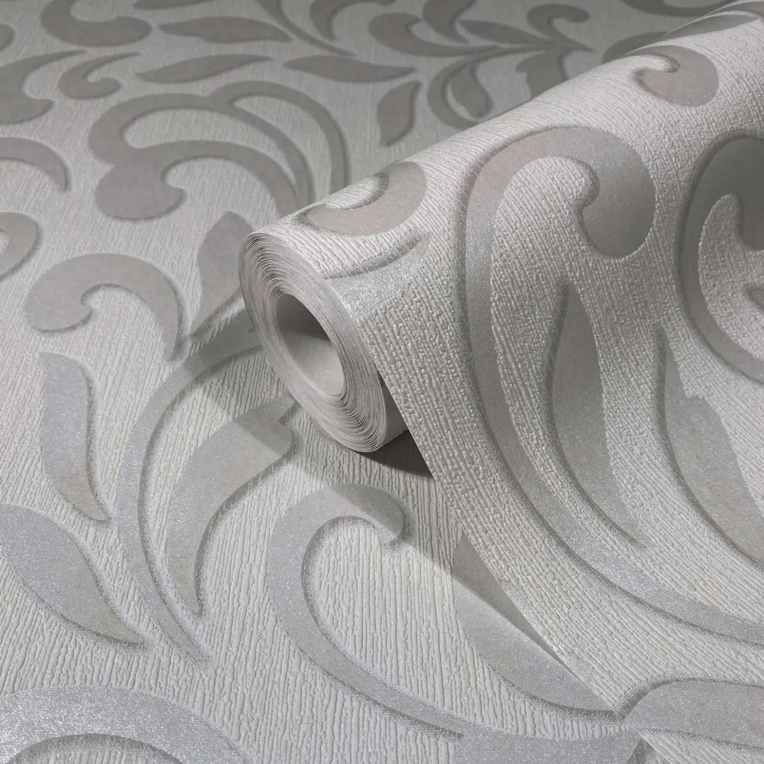 Vliestapete Ornamente Floral Beige Grau Metallic 82384