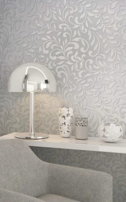 Vliestapete Ornamente Floral Beige Grau Metallic 82384