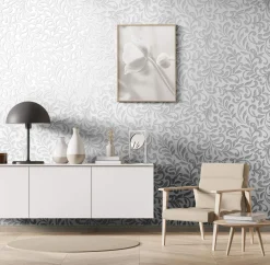 Vliestapete Ornamente Floral Beige Grau Metallic 82384