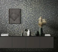 Vliestapete Ornamente Floral Grau Silber Metallic 82385