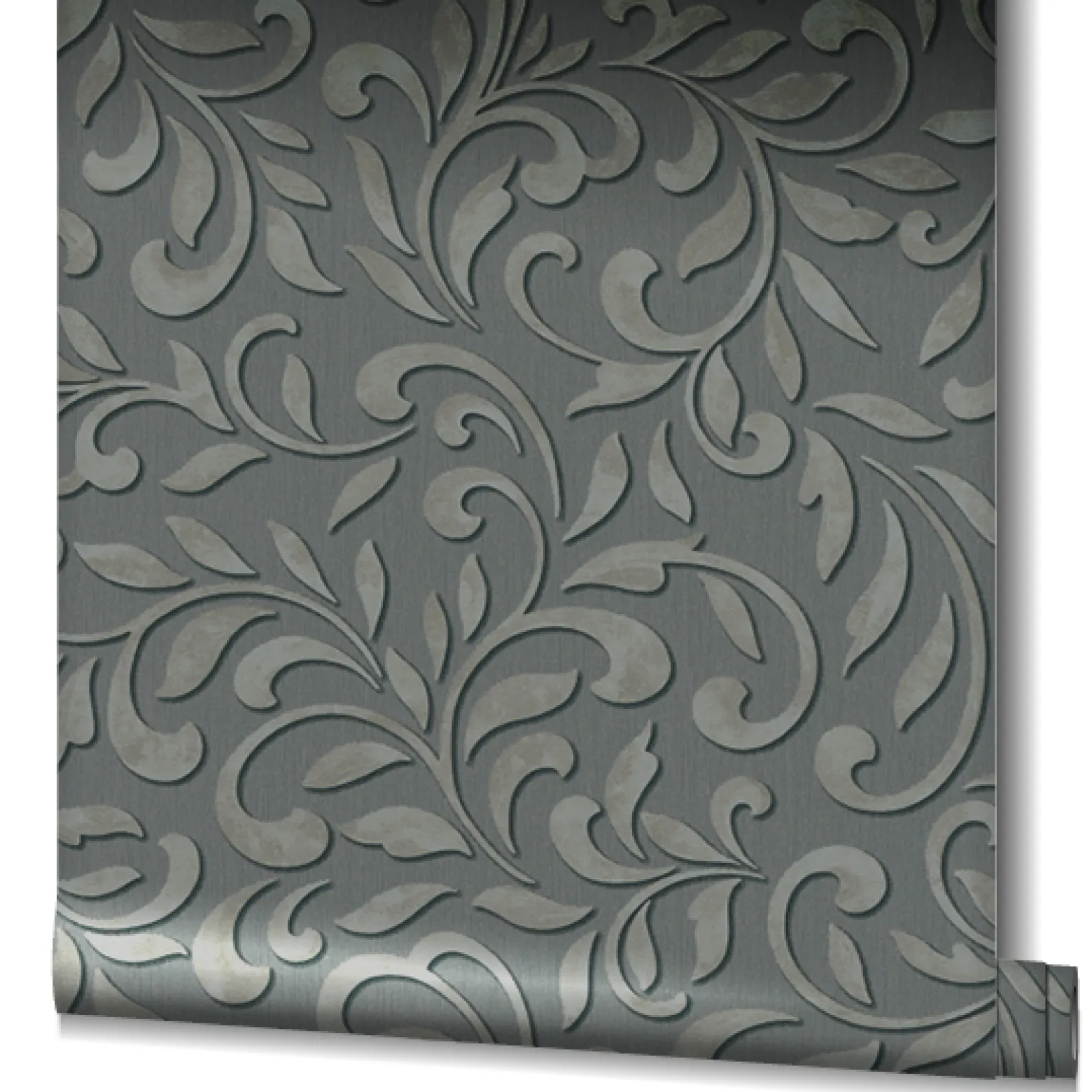 Vliestapete Ornamente Floral Grau Silber Metallic 82385