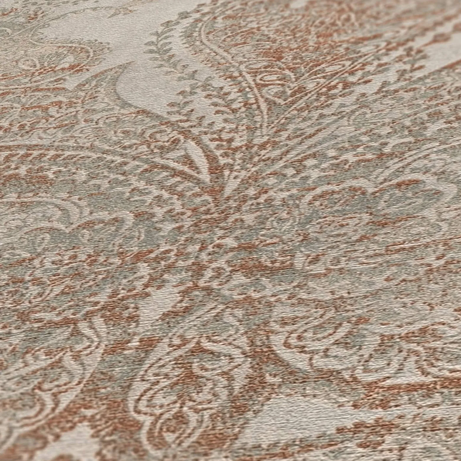 Vliestapete Ornamente Metallic Grau Kupfer 39119-1