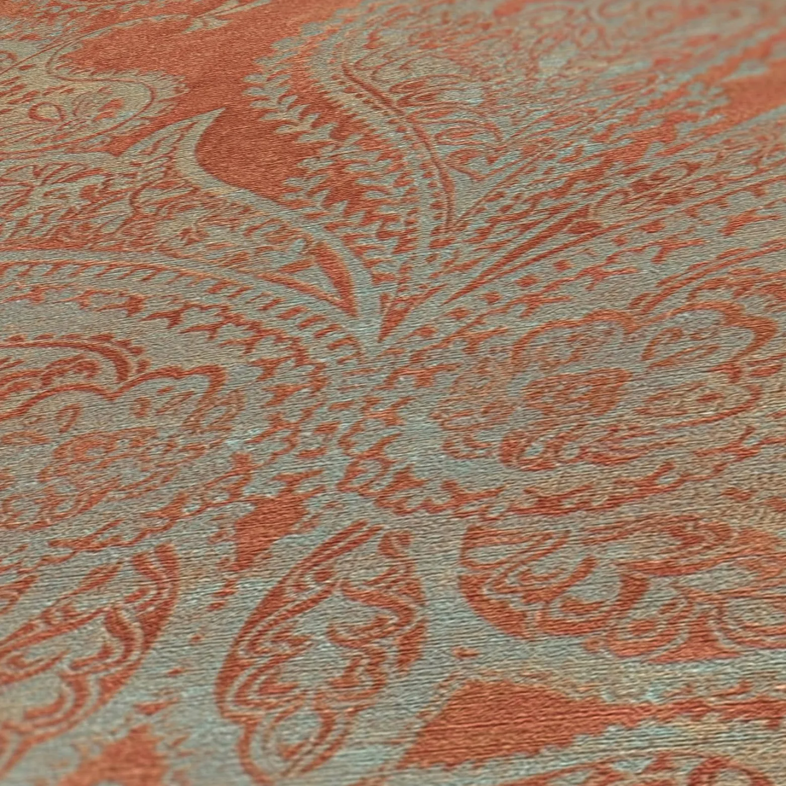 Vliestapete Ornamente Metallic Orange Grau 39119-2
