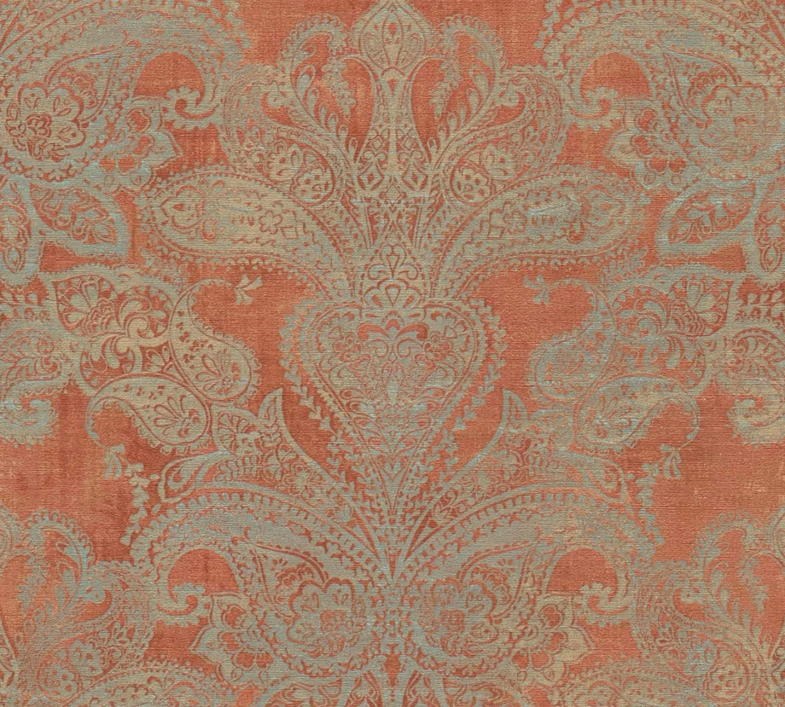 Vliestapete Ornamente Metallic Orange Grau 39119-2