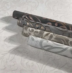 Vliestapete Ornamente Metallic grau silber 32602